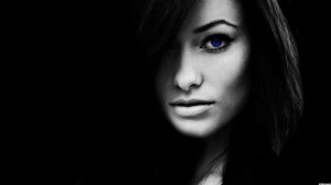 Blue eye girl black background for ubuntu