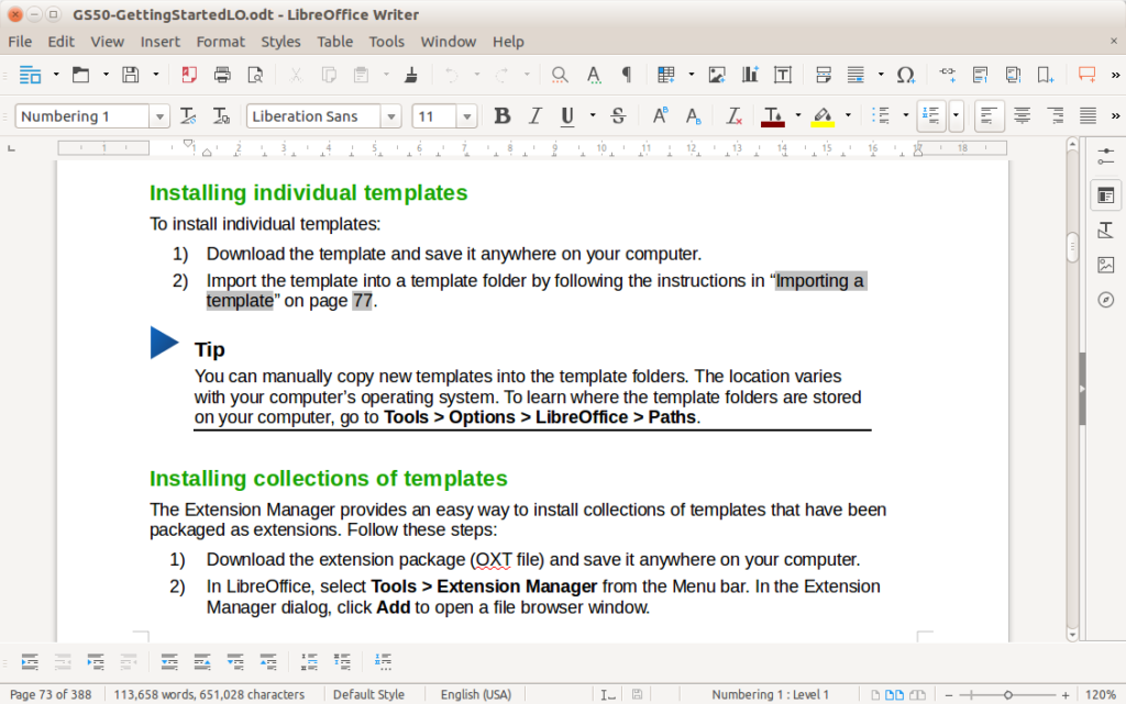 LibreOffice on Ubuntu 24.04 screenshot