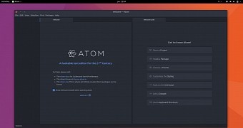 You can now install the atom hackable text editor as a snap on ubuntu linux