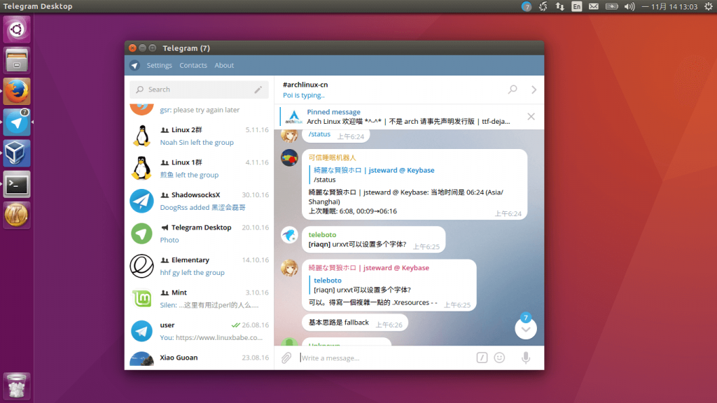 Telegram ubuntu не коннектится