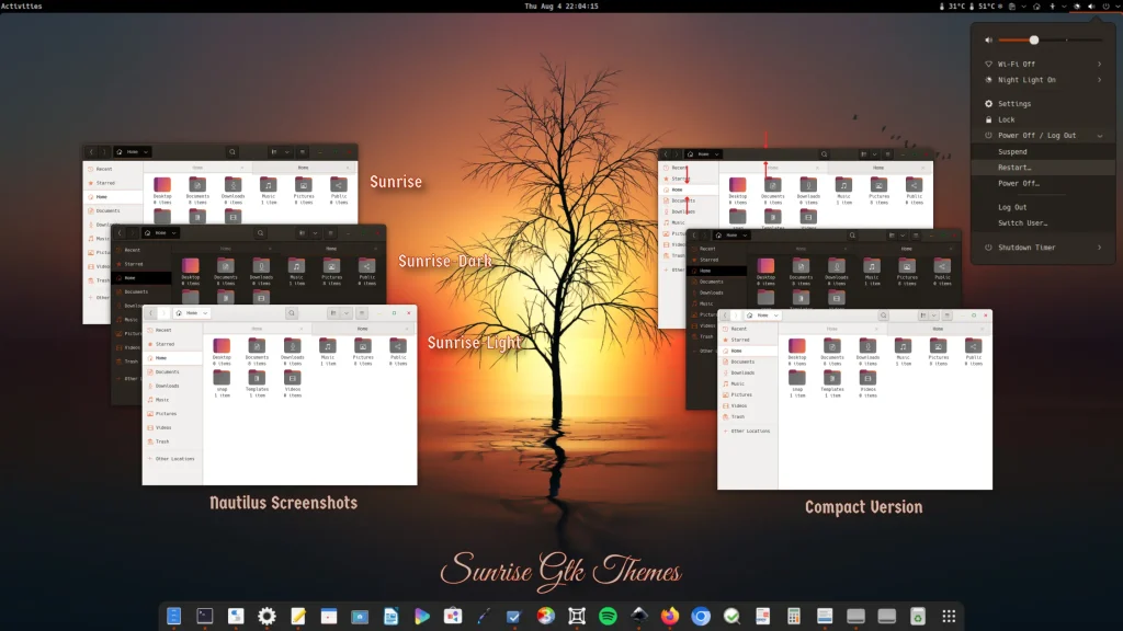 Sunrise gtk theme new