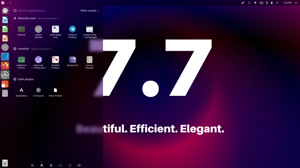 Unity 77 desktop environment promises redesigned dash and panel widgets.webp