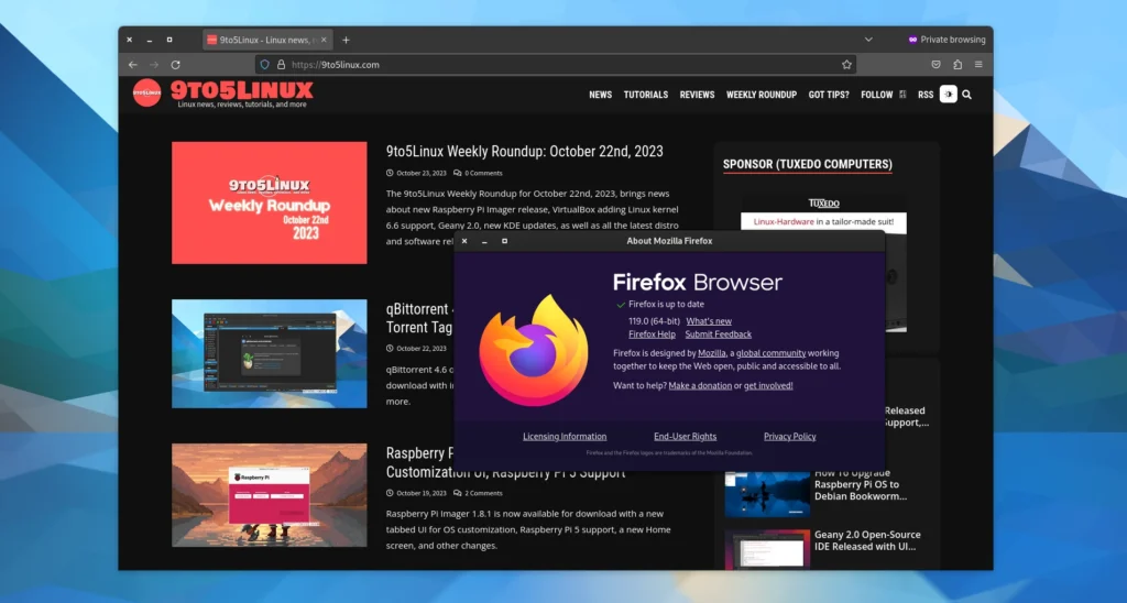 Mozilla firefox 119 is now available for download heres whats.webp