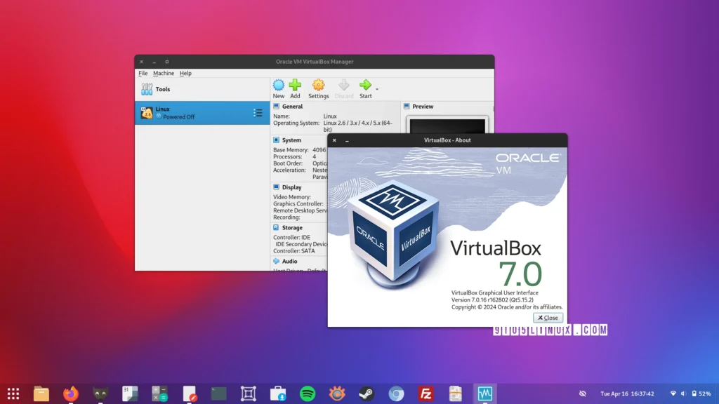 Virtualbox 7.0.16 released with initial support for linux 6.8 and