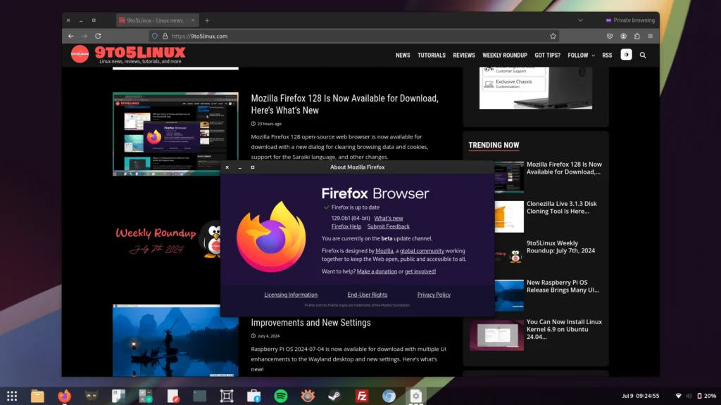 Firefox 129 enters beta testing with improved reader view, other