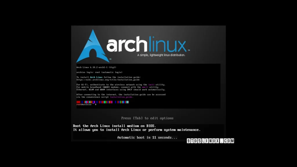 First arch linux iso release powered by linux 6.10 is