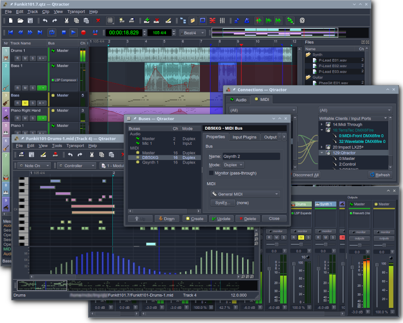 Qtractor screenshot