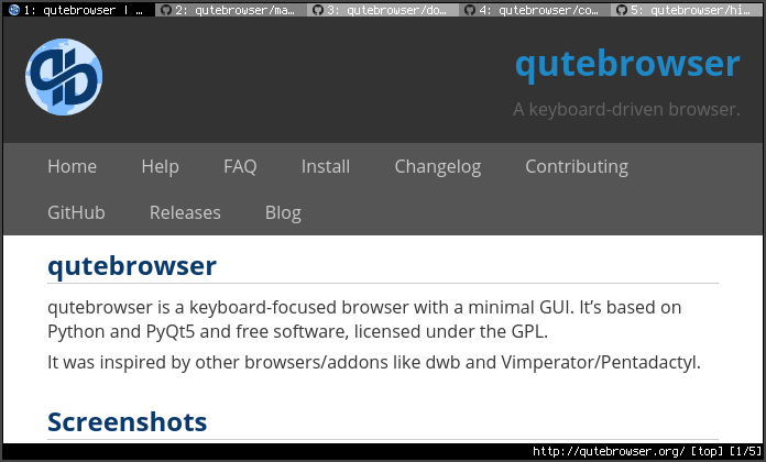 Qutebrowser screenshot