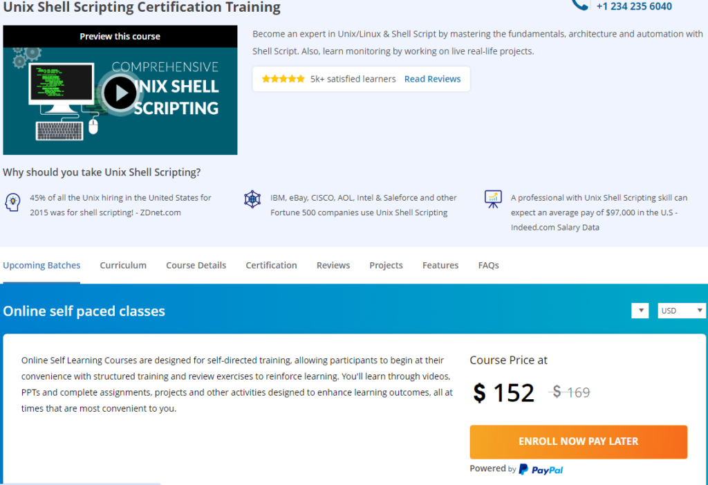 Unix shell scripting certification training