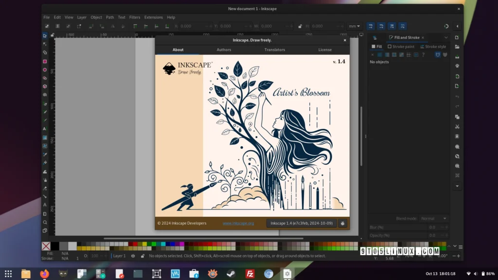 Inkscape 1.4 open source svg editor released with filter gallery, modular