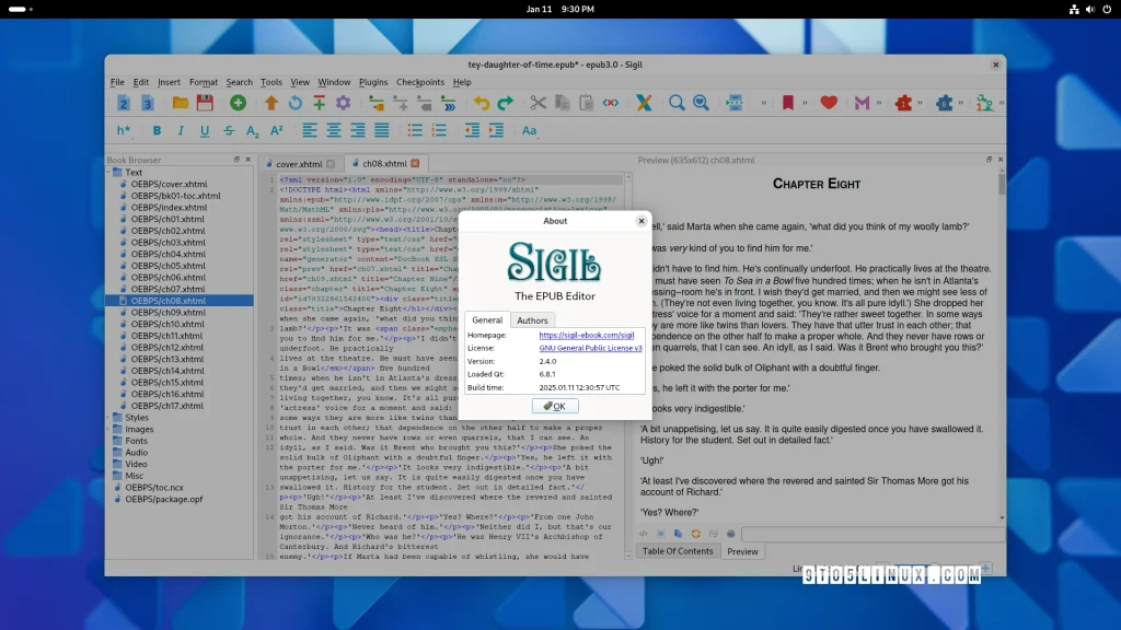 Sigil 2.4 open source epub ebook editor released with new features