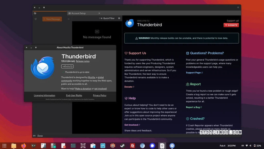 Mozilla thunderbird 135 released with xz packaging for linux binaries