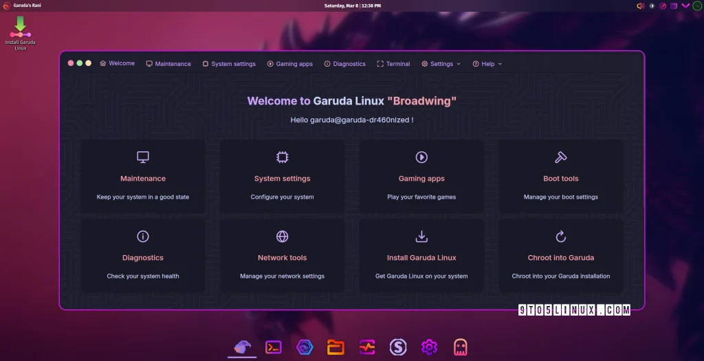 Garuda linux “broadwing” released with new mokka edition, new welcome